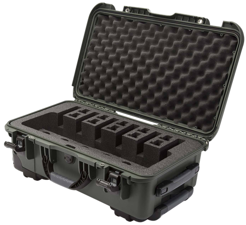 Nanuk 9356UP6 935 6 Up Pistol Case Olive Polymer w/ Closed-Cell Foam Padding 22" L x 14" W x 9" H Interior Dimensions