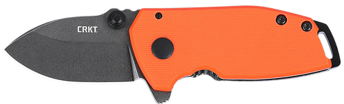 CRKT 2486 SQUID  Compact 1.75" Folding Drop Point Plain Stonewashed D2 Steel Blade, Blaze Orange G10/SS Handle