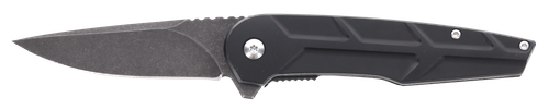 Schrade 1159329 Reckon  3.25" Folding Drop Point Plain Dark Stonewash D2 Steel Blade 4.40" Black Aluminum Handle