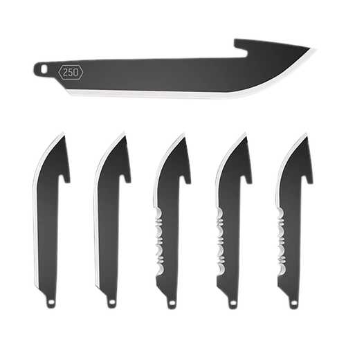 Outdoor Edge RRC25K6C   2.50" Drop Point Plain/Serrated Black Oxide 420J2 SS Blade 6 Blades