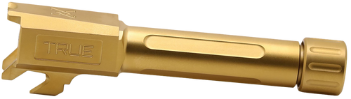 True Precision Inc TPSHCBXTG Springfield  9mm Luger 3.10" Threaded Gold TiN Stainless Steel, Fits Springfield Hellcat