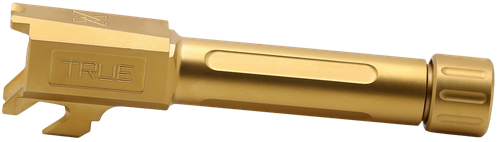 True Precision Inc TPSHCBXTG Springfield  9mm Luger 3.10" Threaded Gold TiN Stainless Steel, Fits Springfield Hellcat