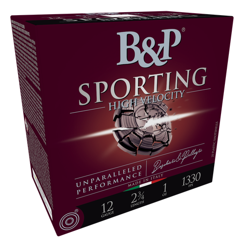 B&P Ammunition 12B1SCH8 Sporting Clay High Velocity 12Gauge 2.75" 1oz 8Shot 25 Per Box/10 Case