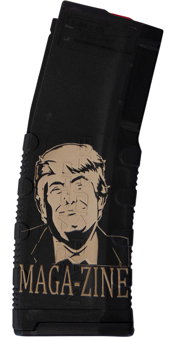 Black Rain Ordnance MAG30TRUMPMAGAZNE Magazine  30rd 223 Rem/5.56 NATO Trump MAGA-ZINE Engraving Fits AR-15 Black Polymer