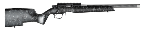 Christensen Arms 8011201400 Ranger  Full Size 17 HMR 9+1, 18" Black Carbon Fiber Threaded Barrel, Black Anodized Aluminum Receiver, Black w/Gray Webbing Fixed w/Aluminum Pillars Stock