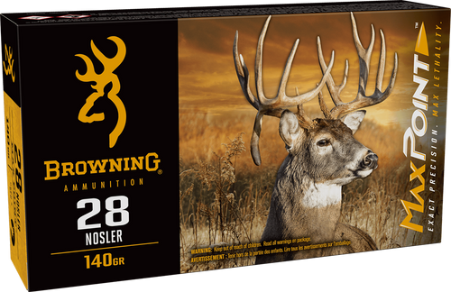 Browning Ammo B192100282 Max Point  28Nosler 140gr 20 Per Box/10 Case
