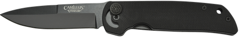 Camillus 19637 Cuda  Mini 3" Folding Drop Point Plain Black Carbonitride Titanium AUS-8A SS Blade, Black Textured G10 Handle