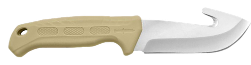 Camillus 19156 Roto  4" Fixed Drop Point/Gut Hook Plain Satin 420 Steel Titanium Bonded Blade, Tan PP/TPR Handle