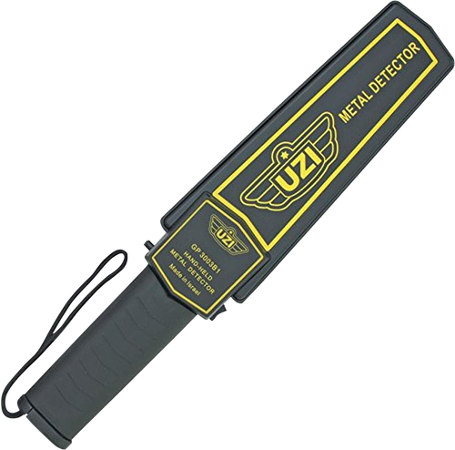 Uzi Accessories UZIHHSC1 Handheld Metal Detector Black/Yellow High-Impact Plastic Features LED Light