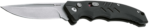 Boker 01BO482 Intention II  Folding Drop Point Plain D2 Steel Blade Black G10 Handle