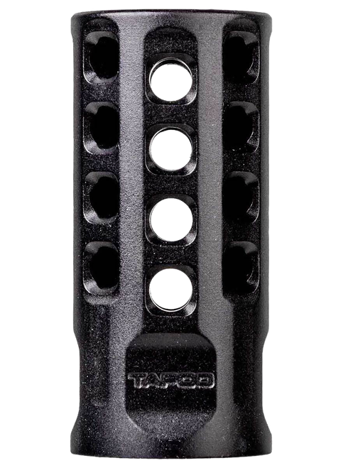 Tapco TAP22004  Muzzle Brake Black Anodized Aluminum 1/2"x28 Threads 2" OAL .920" Diameter 22 LR