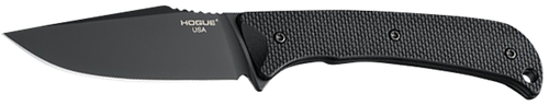 Hogue 35869 Extrak  3.30" Fixed Clip Point Plain Black Cerakote CPM M4 Tool Steel Blade, Black Textured G10 Scales Handle