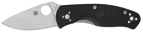 Spyderco C136PBK Persistence Lightweight 2.75" Folding Plain Satin 8Cr13MoV SS Blade, Black Bi-Directional Texturing FRN Handle