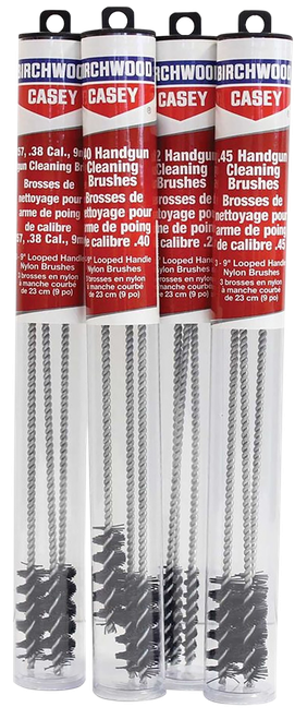 Birchwood Casey 41209 Cleaning Brushes Handgun Looped 22 Cal 9" Nylon 3 Pack