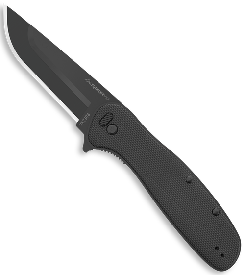 Outdoor Edge VX230B Razor VX2 EDC 3" Folding Plain Black Oxide 420J2 SS Blade, Black Textured G10 Handle