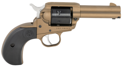 Ruger 2017 Wrangler  22 LR 6 Shot 3.75" Burnt Bronze Cerakote Steel Barrel, Burnt Bronze Cerakote Aluminum Frame, Black Cerakote Cylinder, Black Birdshead Grip, Exposed Hammer
