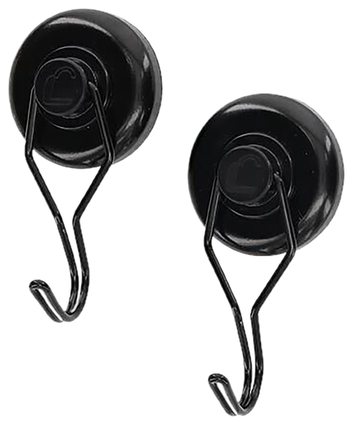 Lockdown 1215354  Magnetic Hook Black Steel Holds 20 lbs 2 Pack