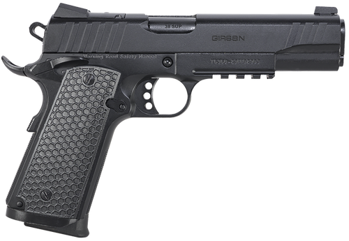 EAA GIRSAN 391047 MC1911 S Influencer Full Size 45 ACP 8+1 5" Blued Steel Barrel, Black Optic Ready/Serrated Steel Slide & Frame w/Picatinny Rail & Beavertail, Black Polymer Grip