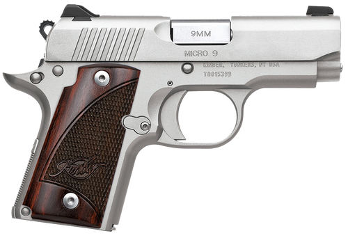 Kimber Mfg.,inc 3300158 Micro 9 Stainless Rosewood 9mm 7+1 3.15" Satin Silver Stainless Steel Slide Rosewood Grip