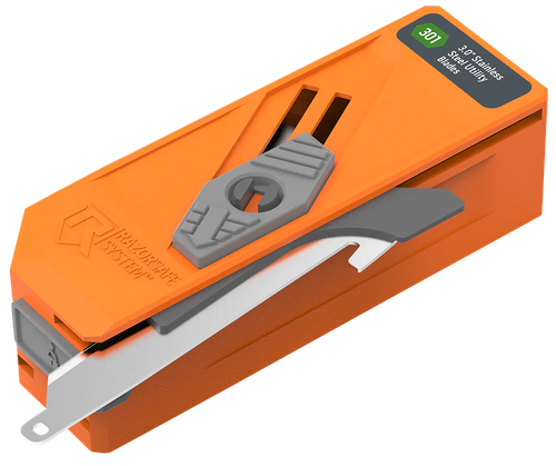 Outdoor Edge RR30D12C Blade Dispenser  Blaze Orange, 12 Drop Point 3" 420J2 SS Blades
