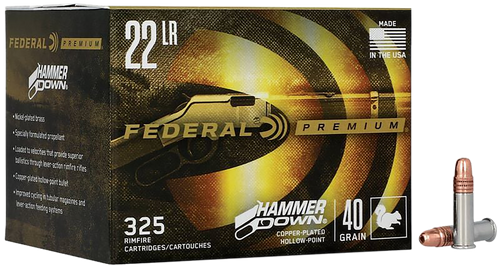 Federal 22HAM Hammer Down Rimfire 22LR 40gr Copper Plated Hollow Point 325 Per Box/10 Case