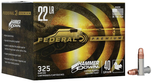 Federal 22HAM Hammer Down Rimfire 22LR 40gr Copper Plated Hollow Point 325 Per Box/10 Case