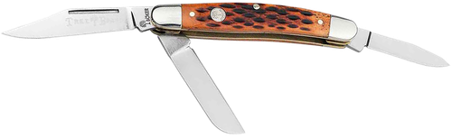 Boker 110852 Stockman Traditional Medium Clip Point/Sheepsfoot/Spey Plain D2 Steel Blade Brown Jigged Bone Handle