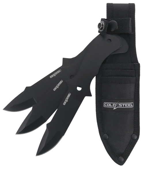 Cold Steel CSTH80KVC3PK Throwing Knives  Set of 3 Fixed 8" Drop Point Plain Black Oxide 420 Stainless Steel Blade, Includes Sheath