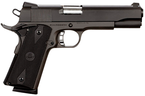 Rock Island 51431 Rock Standard FS 45 ACP Caliber with 5" Barrel, 8+1 Capacity, Overall Black Parkerized Finish Steel, Beavertail Frame, Serrated Slide & Black Rubber Grip