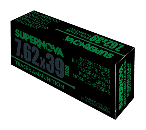 Supernova PMSN762G Green Tracer  7.62mm 110 gr Full Metal Jacket 20 Per Box/ 50 Cs
