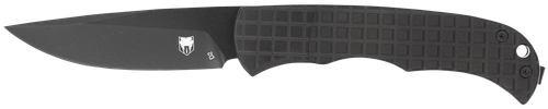 CobraTec Knives CTCLNHRBLK Cyclone Hidden Release 3" Flip Open Plain Black TiCN D2 Steel Blade, 4" Black Aluminum Handle
