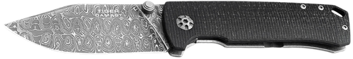Boker 111103DAM Tiger-Damast  Pocket 3.35" Damascus Blade Micarta Handle