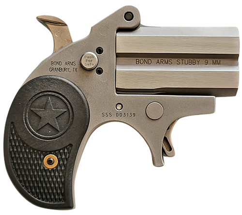 Bond Arms BASTB Stubby  9mm 2rd Shot 2.20" Matte Stainless Steel Frame Black Textured Polymer Grips