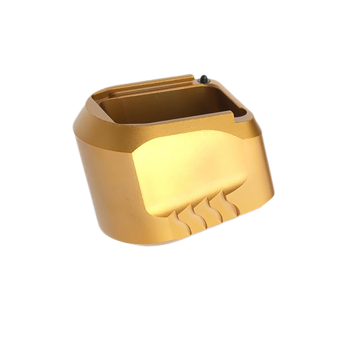 Tyrant CNC TDMPMAGEXFSGOLD  Magazine Extension 9mm/40 S&W Fits S&W M&P Full-Size Black Aerospace Grade Aluminum