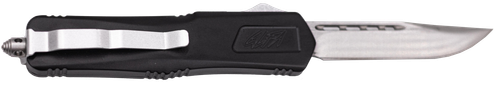 Great Lakes Firearms GLKMDSMTBLK GLFA  Medium 3.50" OTF Plain Steel Blade, Black Cerakote Aluminum Handle