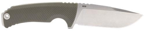 S.O.G SOG17060143 Tellus FX 4.20" Fixed Clip Point Plain Stonewashed Cryo 440C SS Blade, Olive Drab Textured GRN Handle, Blister Pkg