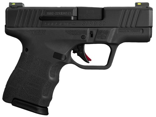 SAR USA SAR9SCBL SAR9 SC  Sub-Compact Frame 9mm Luger 12+1 3.30" Black Steel Barrel, Black Steel Optic Ready/Ported/Serrated Slide, Black Polymer Frame, Interchangeable Backstrap Grip