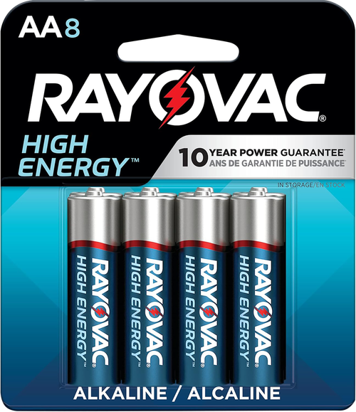 Rayovac 8158T03 AA Batteries  1.5 Volts Alkaline 2,700 mAh Pkg of 8