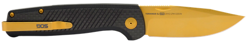 S.O.G SOGTM1007BX Terminus SJ LTE 2.90" Folding Plain Gold TiNi S35VN SS Blade, Graphite Textured G10 Handle