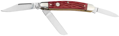 Boker 110855 Stockman Traditional Medium Clip Point/Sheepsfoot/Spey Plain D2 Steel Blade Red Jigged Bone Handle