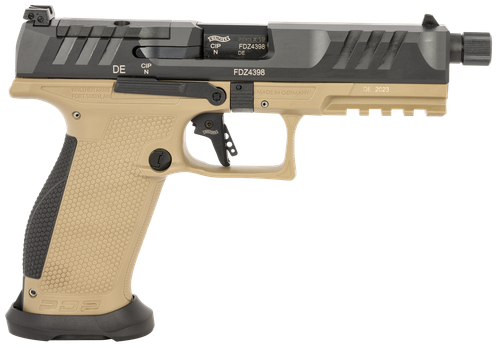 Walther Arms 2876582 PDP Pro SD 9mm Luger 18+1 5.10" Threaded Barrel, Black Optic Cut/Serrated Slide, FDE Polymer Frame with Pic. Rail, Performance Duty Grip, Flared Magwell