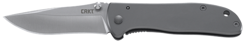 CRKT 6450S Drifter  EDC 2.88" Folding Drop Point Plain Satin 8Cr14MoV SS Blade, Silver Stainless Steel Handle