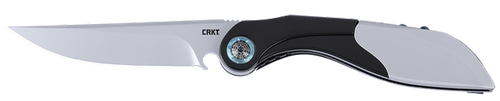 CRKT 5702 Nucleus  3.19" Folding Plain Bead Blasted 12C27 Sandvik Blade, Black/Red G10/SS Handle