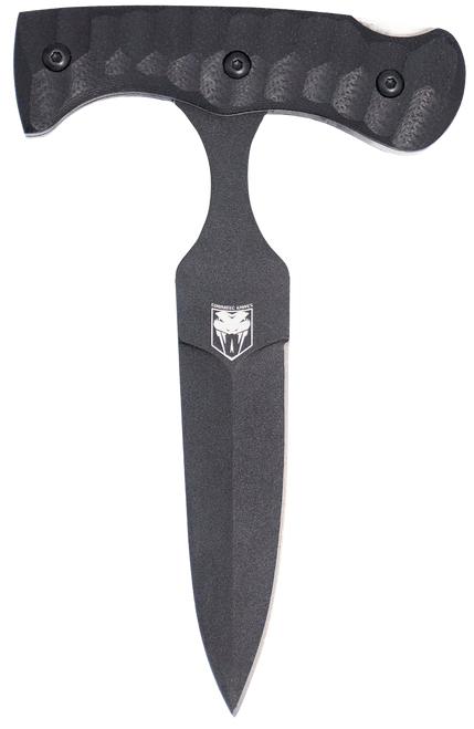 CobraTec Knives FG10PD Folding Push Dagger  2.88" Folding Dagger Plain Black D2 Steel Blade, 4.06" Black Textured G10 Scales Handle