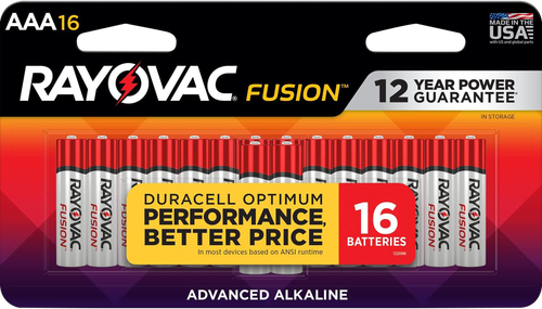 Rayovac 82416T02 AAA HIGH ENREGY Alkaline Batteries  Silver/Blue 1.5 Volts 1,123 mAh (16) Single Pack