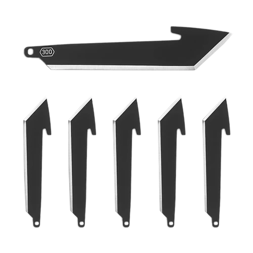 Outdoor Edge RRT30K6C   3" Tanto Plain Black Oxide 420J2 SS Blade 6 Blades