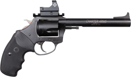Charter Arms 64465 Mastiff Target Large Frame 44 Special 5 Shot, 6" Black Nitride Stainless Steel Barrel, Cylinder & Frame, Black Rubber Grip, Sightmark Micro Optic, Exposed Hammer
