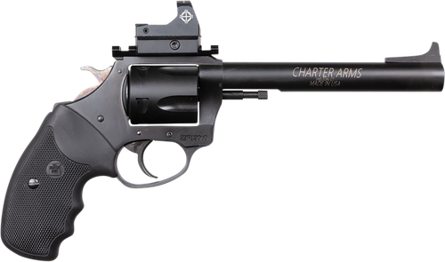 Charter Arms 64465 Mastiff Target Large Frame 44 Special 5 Shot, 6" Black Nitride Stainless Steel Barrel, Cylinder & Frame, Black Rubber Grip, Sightmark Micro Optic, Exposed Hammer