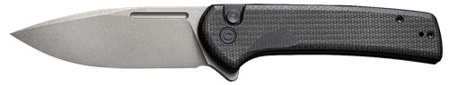 Civivi Knives C21006-1 Conspirator  3.48" Folding Plain Gray Stonewashed Nitro-V Steel Blade, Black Textured Micarta Handle