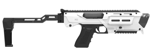 Meta Tactical Llc MX1-PS-WT MX-1 Conversion Kit Compatible w/Glock, White Aluminum Frame w/M-LOK & Picatinny Rail, Black Polymer Folding Stabilizer